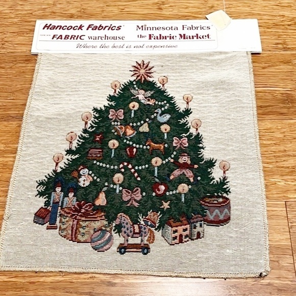 NWT! Hancock Minnesota Vintage Christmas Tree Tapestry Material Panel - Picture 1 of 7